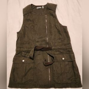 Athleta Linen Vest. Army Green in color. Sz Small.